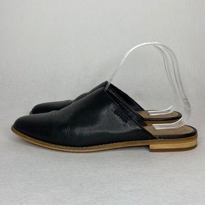 Frye "Fenn Mule" Leather Slip-On Almond Toe Shoes, Black, Women's size 7.5